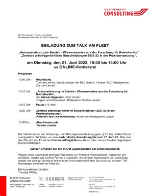 Ausf Llbar Online Einladung Zum Talk Am Fleet Hamburg Fax Email