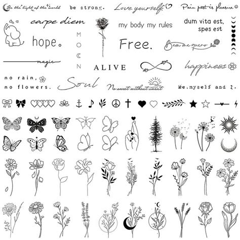 Realistic Minimalist Temporary Tattoo Body Art Flower Cute Beautiful