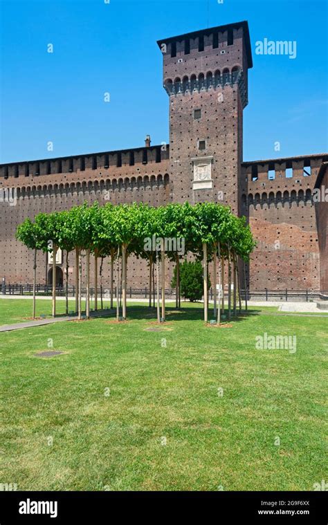 Italy Lombardy Milan Castello Sforzesco Castle Cortile Delle Armi