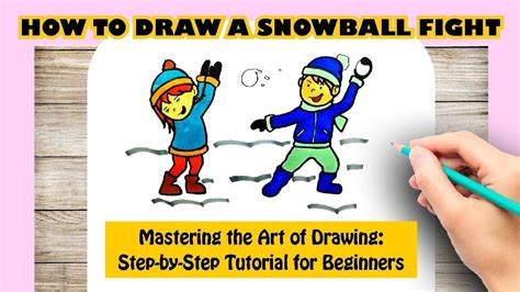 How To Draw A Snowball Fight Snowballfight Youtube