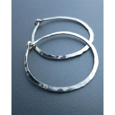 New Lightly Hammered Silver Hoop Earrings Textured Hoops Fine Hoop