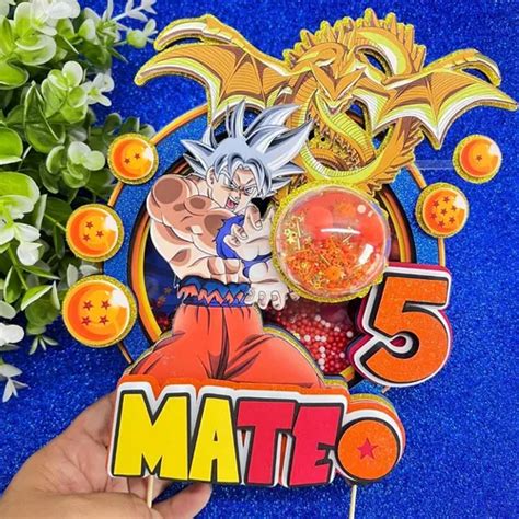 Cake Topper Para Torta Dragon Ball Goku Ultra Instinto Cuotas sin interés