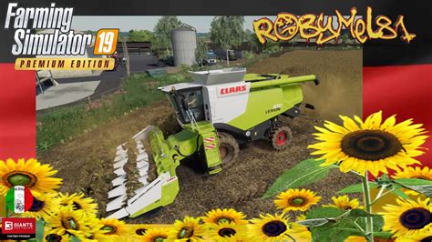 FARMING SIMULATOR 19 SERIE TEDESCA 16 Trebbiatura Girasoli Con La