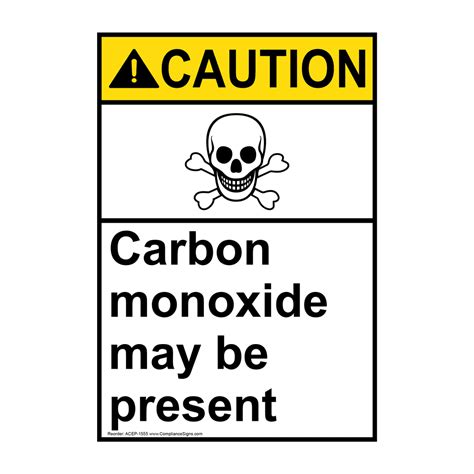 Vertical Carbon Monoxide May Be Present Sign Ansi Caution