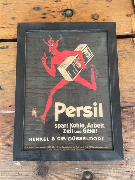 Persil Altes Werbe Plakat Henkel Oval Um Rotem Teufel Kaufen