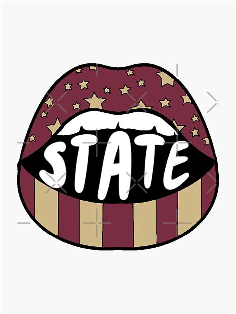 FSU Lips Sticker For Sale By Smstickersx Redbubble