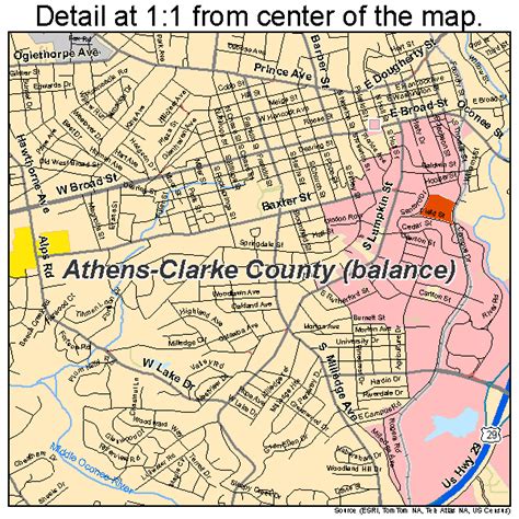 Athens-Clarke County (balance) Georgia Street Map 1303440