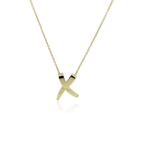 Tiffany And Co Paloma Picasso 18k Yellow Gold X Necklace