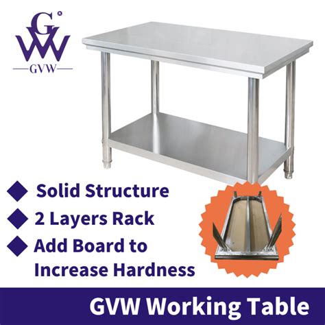 Gvw Meja Stainless Steel Working Table Meja Dapur Dining Table Set Meja