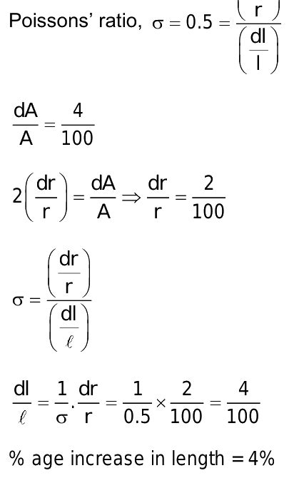 The Poisson Ratio Of A Material Is 0 5 If A Forse Is Applied To A Wire