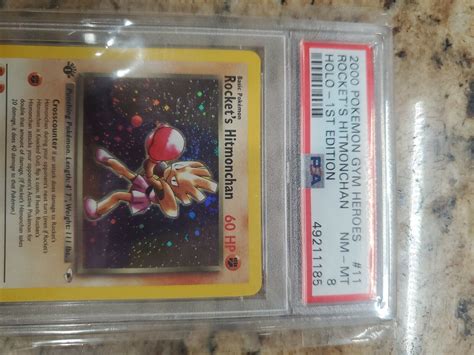 2000 Pokemon Gym Heroes 1st Edition 11 Rocket S Hitmonchan Holo PSA