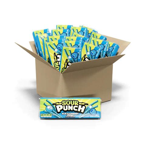 Sour Punch Blue Raspberry Straws 45 Oz Tray All City Candy