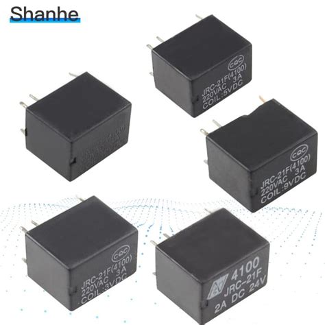 5pcs Miniature Pcb Relay 6 Pins Mini Relay Dc 3v 5v 9v 12v 24v Jrc 21f