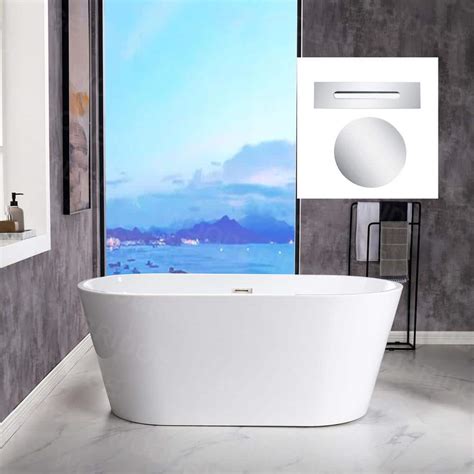 WOODBRIDGE Kristella 59 In Acrylic FlatBottom Double Ended Bathtub