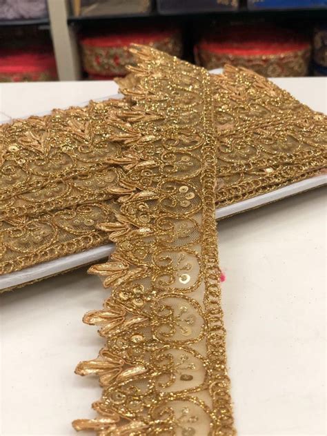 Golden Embroidery Fancy Gota Lace For Saree Width Inch At Rs