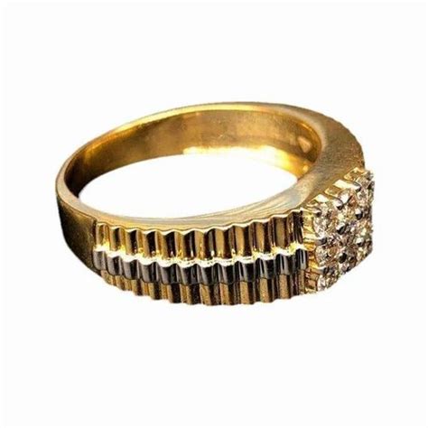 Round Men S Men Gold Square Shape Diamond Ring At Rs In Mumbai