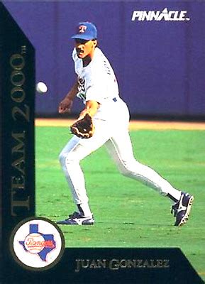 1992 Pinnacle Team 2000 26 Juan Gonzalez Texas Rangers EBay