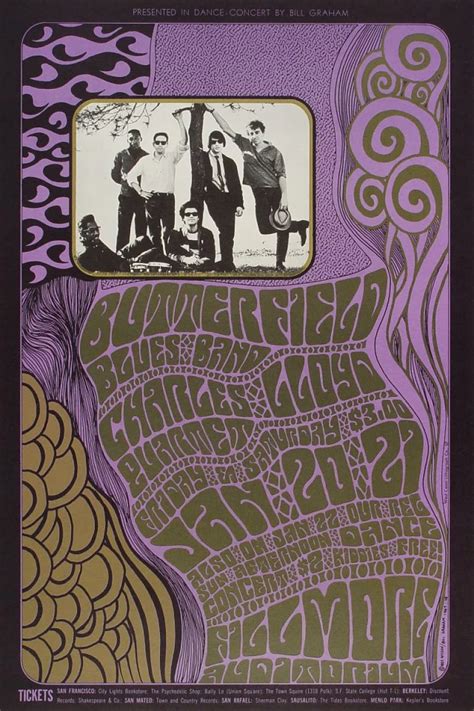 The Paul Butterfield Blues Band Vintage Concert Poster From Fillmore