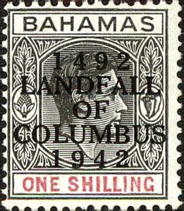 Stamp Overprinted In Black Bahamas Landfall Of Columbus Mi Bs