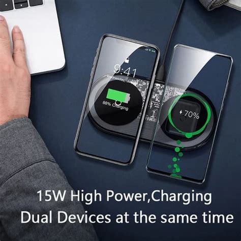 Jual BASEUS DUAL WIRELESS CHARGER DOCKING QI FAST CHARGING WIRELESS