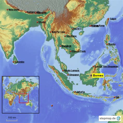 Stepmap S Dostasien Landkarte F R Asien