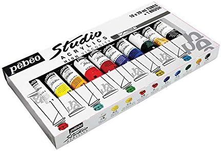 Pébéo Studio Acrylics Pack Primaires 5 Tubes 100 ml Kit Tubes de