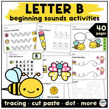 Alphabet Letter Recognition & Beginning Sound Activities LETTER B Practice