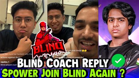 Blind Coach Reply Spower Join Blind Again Mazy React YouTube