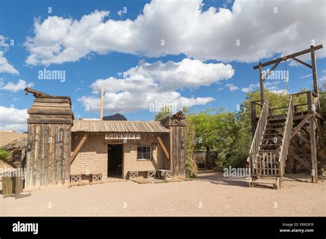 Wild West Scenery Sheriffs Office Gallows Old Tucson Studios Stock