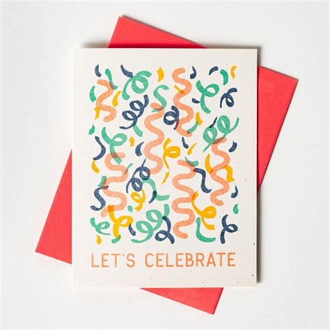 Lets Celebrate Risograph Birthday Card Bromstad Printing Co