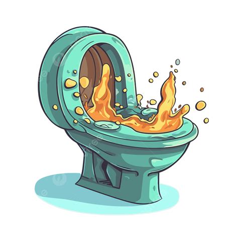 Tempat Duduk Toilet Vektor Stiker Clipart Kartun Komik Kartun Toilet