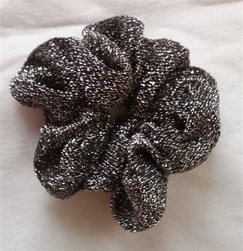 Black Silver Sparkly Scrunchies: Add Glitz to Your Hairstyle