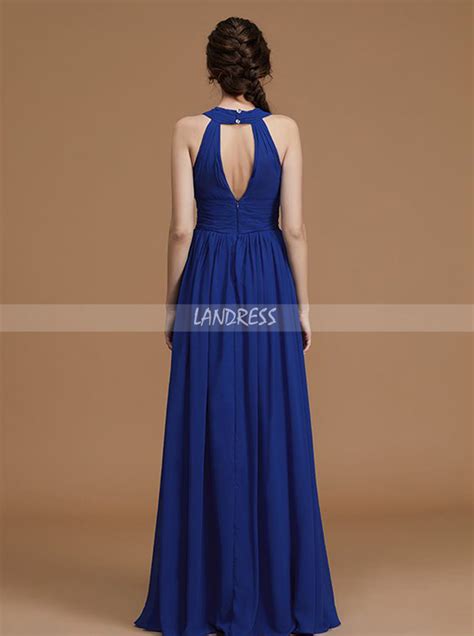 Royal Blue Long Bridesmaid Dresses Spring Chiffon Bridesmaid Dress