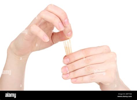 Hand throwing toothpick isolated on white Stock Photo - Alamy