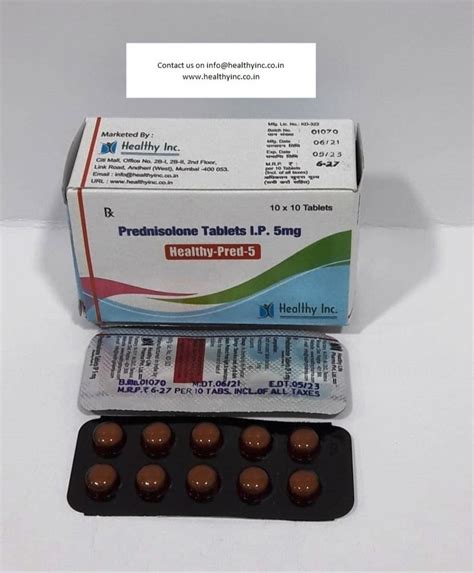 Healthy Pred 5 Prednisolone Tablets 5mg At Rs 3 9 Stripe In Mumbai ID