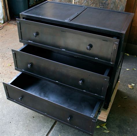 Real Industrial Edge Furniture llc: Industrial metal chest of drawers.