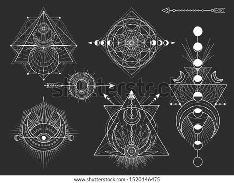 Vector Set Sacred Geometric Symbols Figures Stock Vector Royalty Free 1520146475 Shutterstock