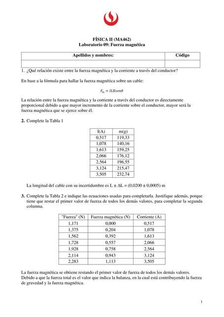 Reporte De Laboratorio De F Sica Ii Tea Udocz