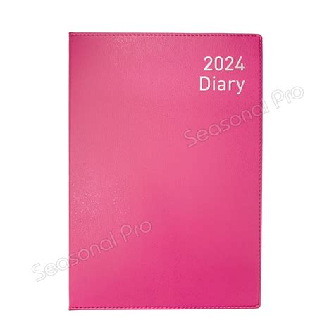 2024 A4 Planner Diary Week To View PVC Textured Soft Cover Journal