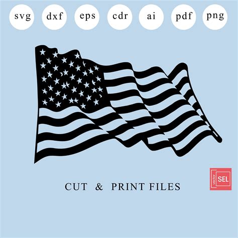 USA Flag Dxf Files Usa Flag Laser Cut Usa Flag Svg File For Cricut Usa