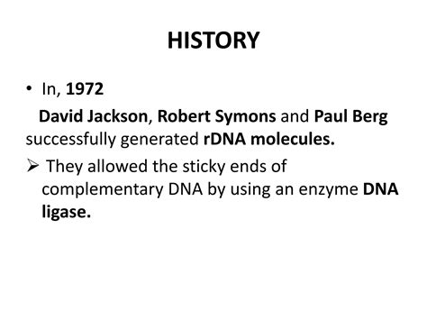 History Of Recombinant Dna Technology Ppt