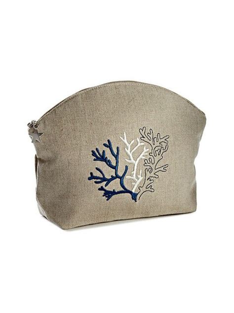 Cosmetic Bags Large Natural Linen Embroidered Dg39 Bags