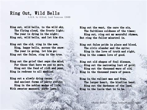 Ring Out, Wild Bells by Alfred, Lord Tennyson