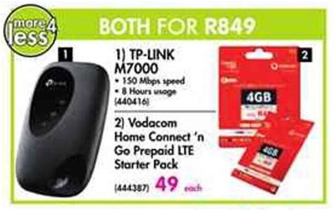 TP Link M7000 150 Mbps And Vodacom Home Connect N Go Prepaid LTE