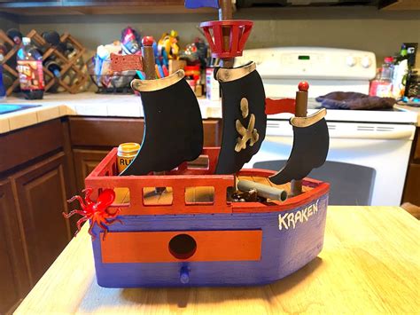 Pirate Ship Hand Painted Birdhouse Etsy