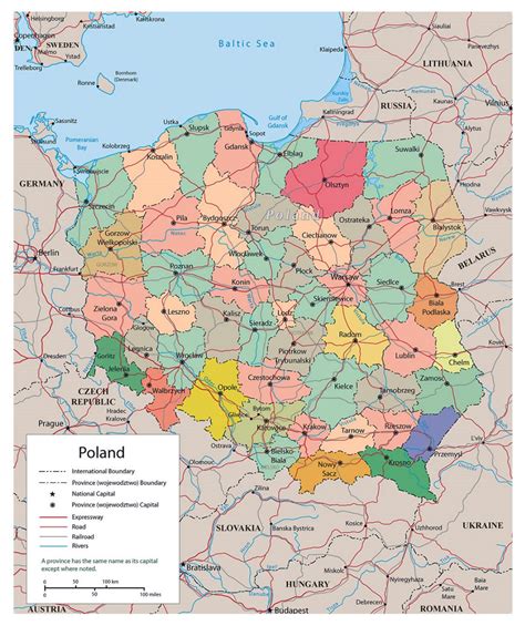 Printable Road Map Of Poland