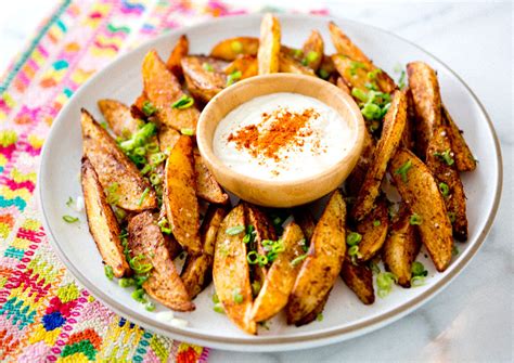 Spicy Potato Wedges With Lime Dipping Sauce A House In The Hills