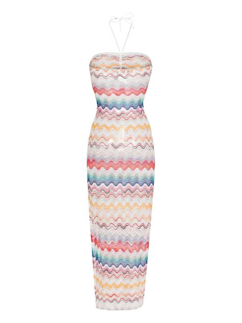 Missoni Zigzag Print Halterneck Maxi Dress White Farfetch