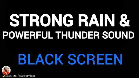 Strong Rain And Powerful Thunder Black Screen Best Night Heavy Rain Sounds For Deep Sleeping