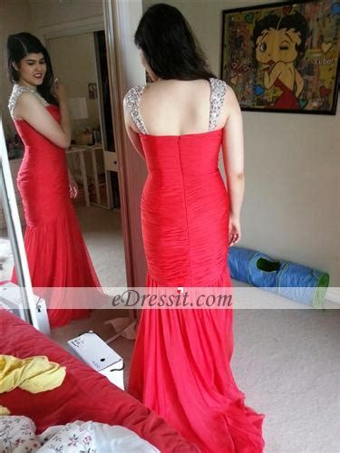 Charming Fitted Red Prom Evening Dress Edressit